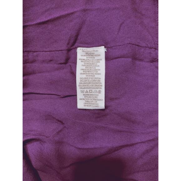 Free People Boho Tunic Top M Burgundy Embroidered Long Sleeve Peasant Blouse - Picture 6 of 10